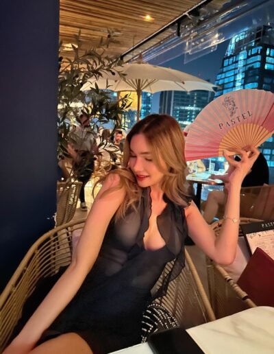 Sweetie Candy in silk lingerie at premium Tokyo suite